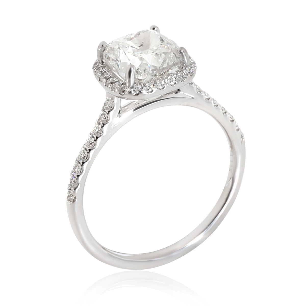 James Allen Cushion Diamond Engagement Ring in 14K White Gold IGI H SI2 2.45 CTW