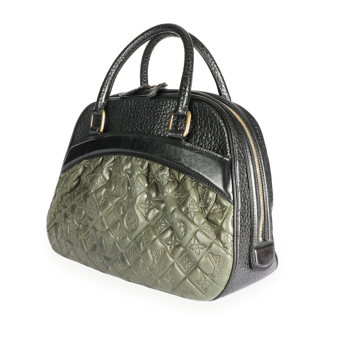 Louis Vuitton Olive Monogram Quilted Lambskin & Black Pebbled