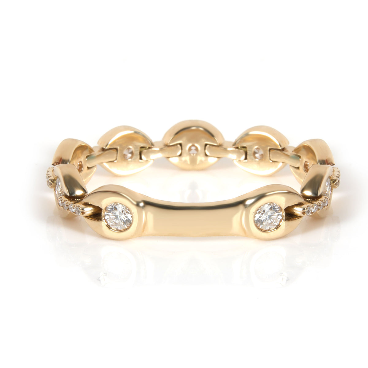 Diamond Link Ring 14K Yellow Gold 0.51ctw