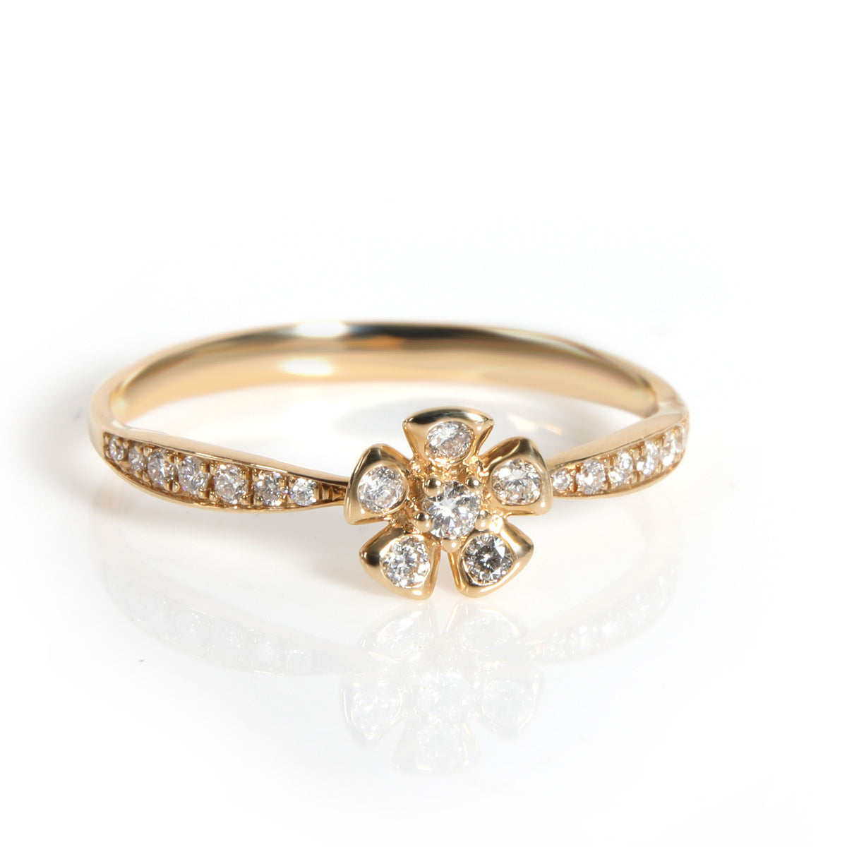 Diamond Flower Ring in 14K Yellow Gold 0.26ctw