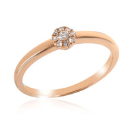 14K Rose Gold Diamond Cluster Ring
