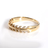 Diamond Feather Ring in 14K Yellow Gold 0.12 ctw