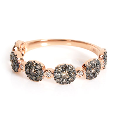 Brown Diamond Cluster Band 14K Rose Gold 0.44CTW