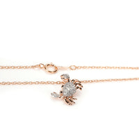 Diamond Crab Pendant Necklace in 14K Rose Gold 0.15ctw