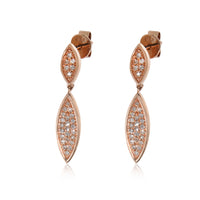 Pave Diamond Teardrop Earrings 14K Rose Gold 0.17ctw