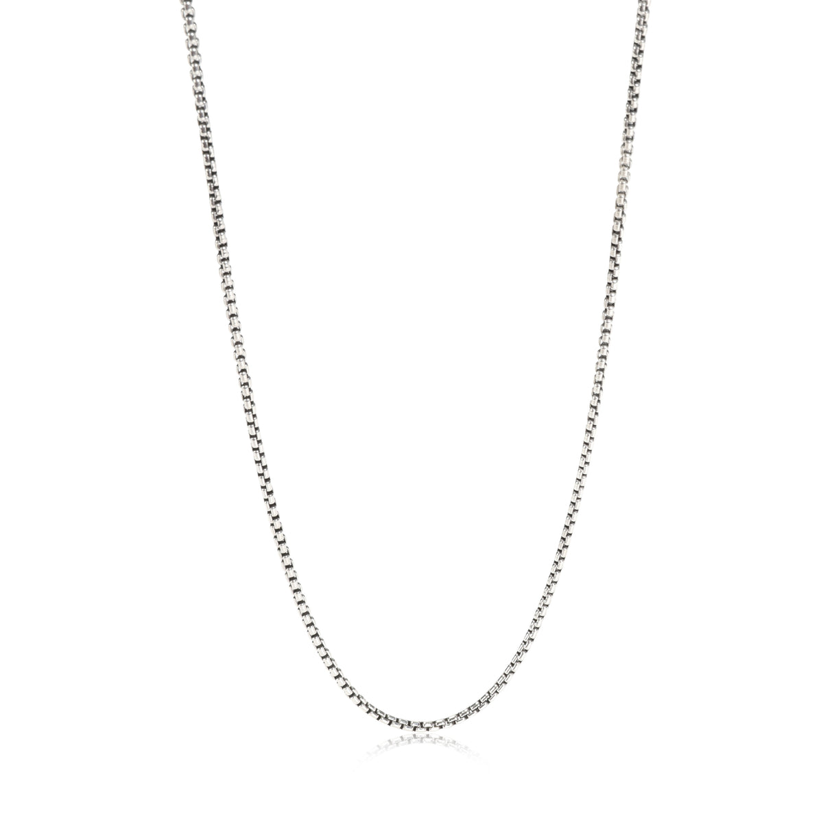 David Yurman Baby Box Chain Necklace in  Sterling Silver