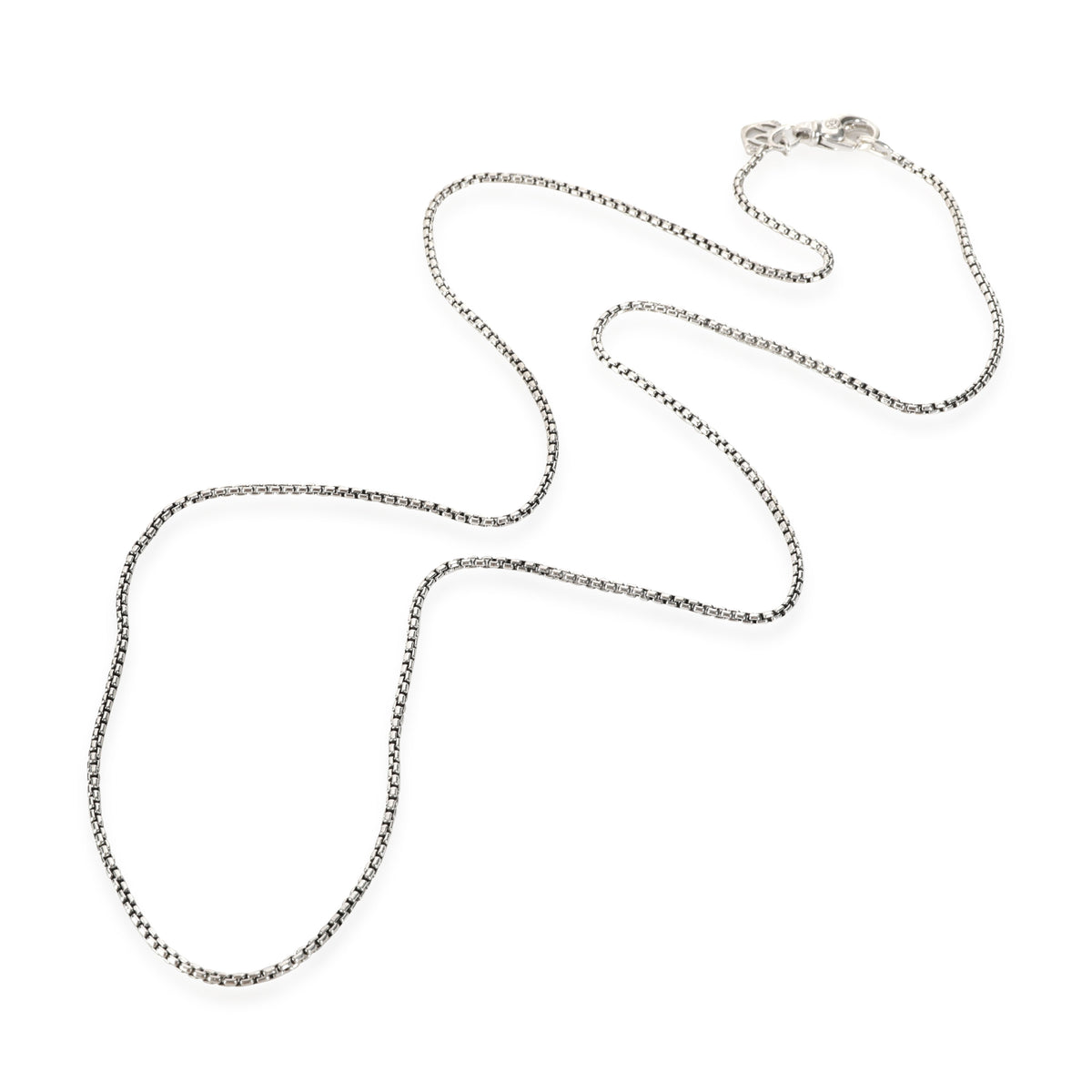 David Yurman Baby Box Chain Necklace in  Sterling Silver