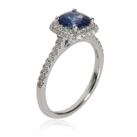 James Allen Falling Edge Sapphire Diamond Engagement Ring in 14K White Gold 0.43