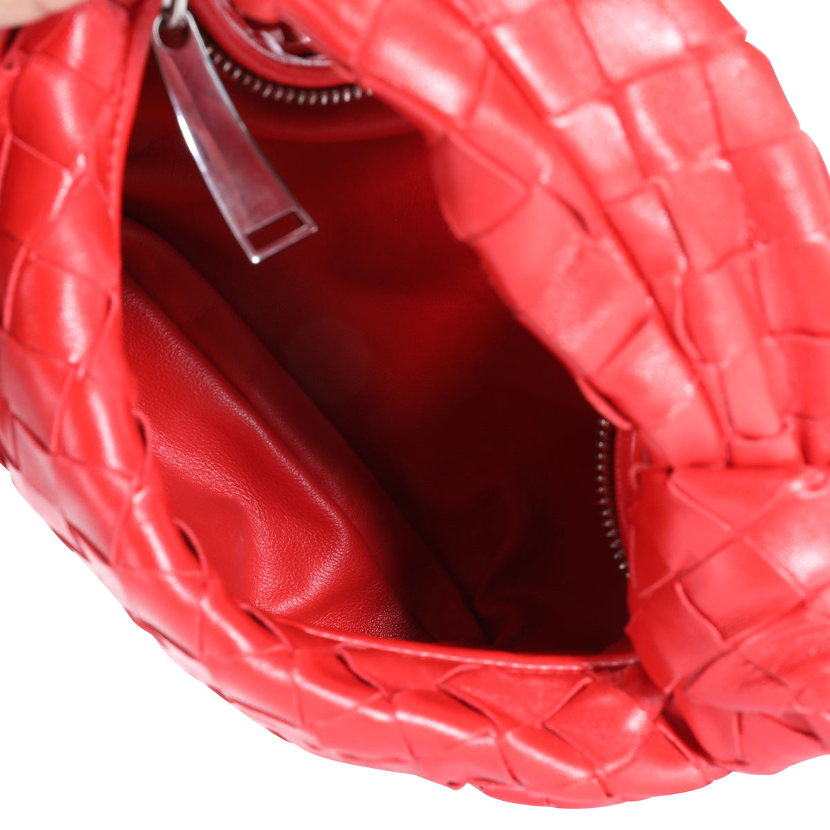 Bottega Veneta Red Intrecciato Leather Mini Jodie Bag