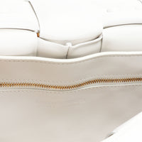 Bottega Veneta White Maxi Intrecciato Leather Chain Cassette Bag