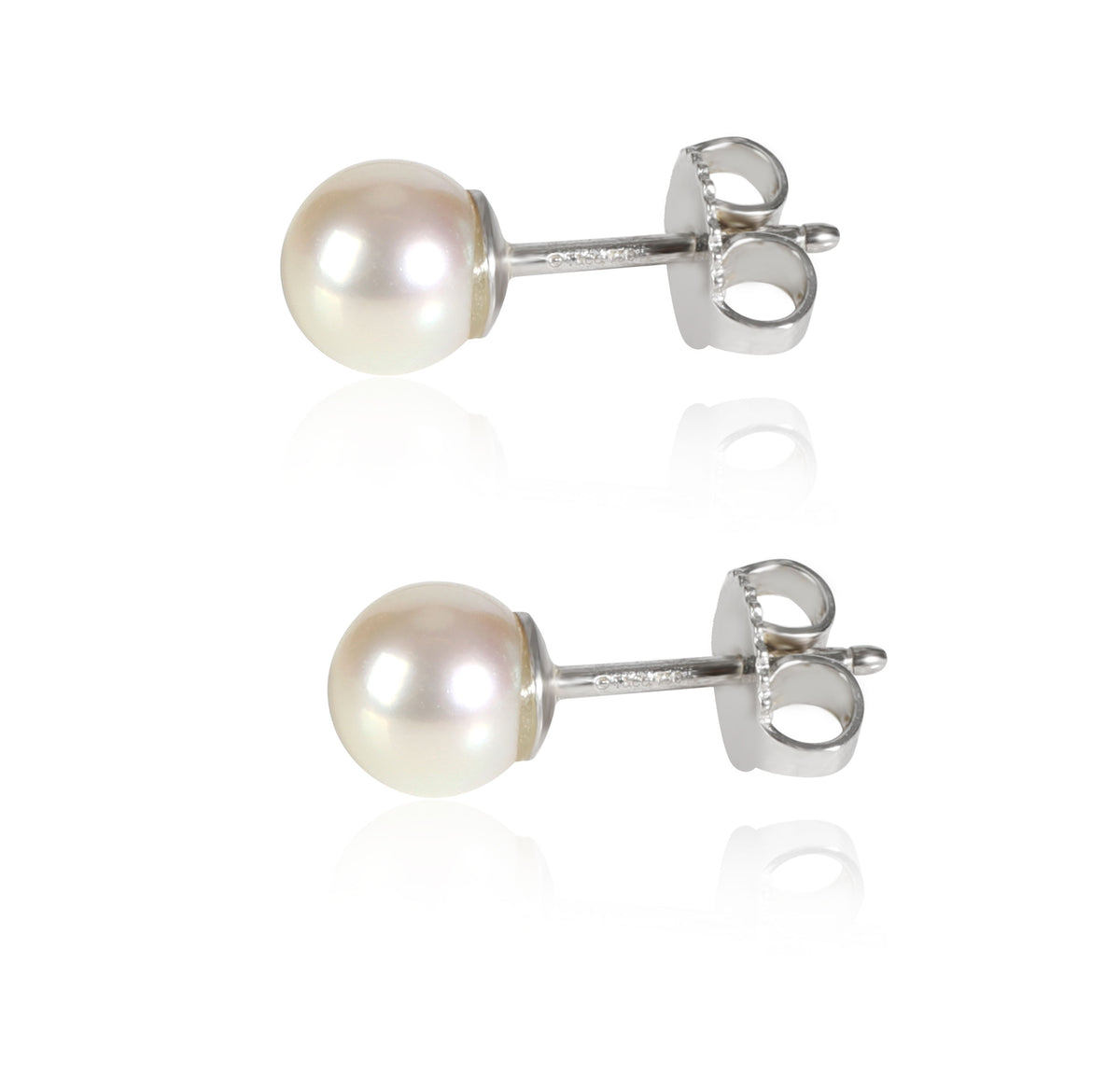 Tiffany & Co. Pearl Stud Earring in 18K White Gold 6mm