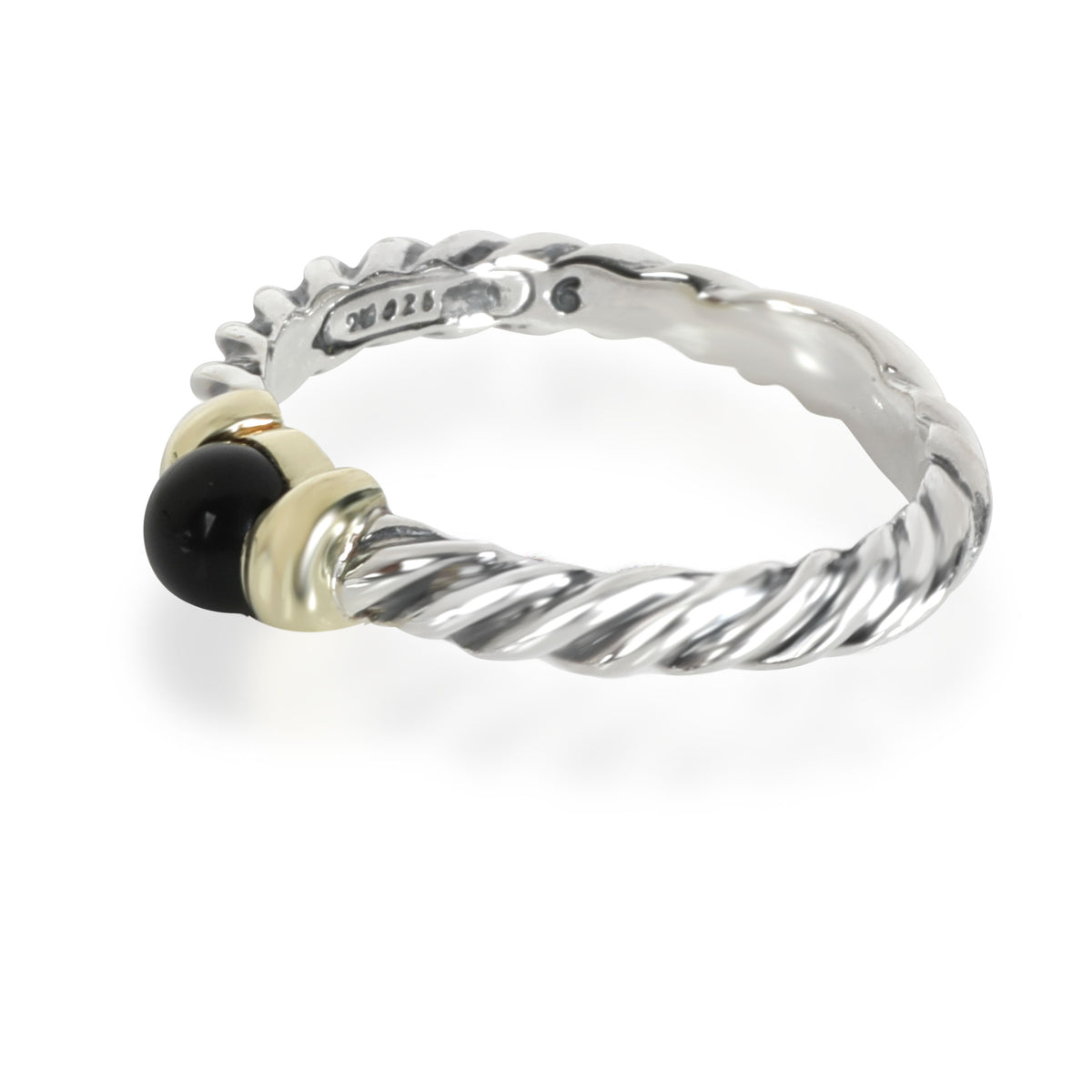 David Yurman Cable Onyx Fashion Ring in  Sterling Silver Black