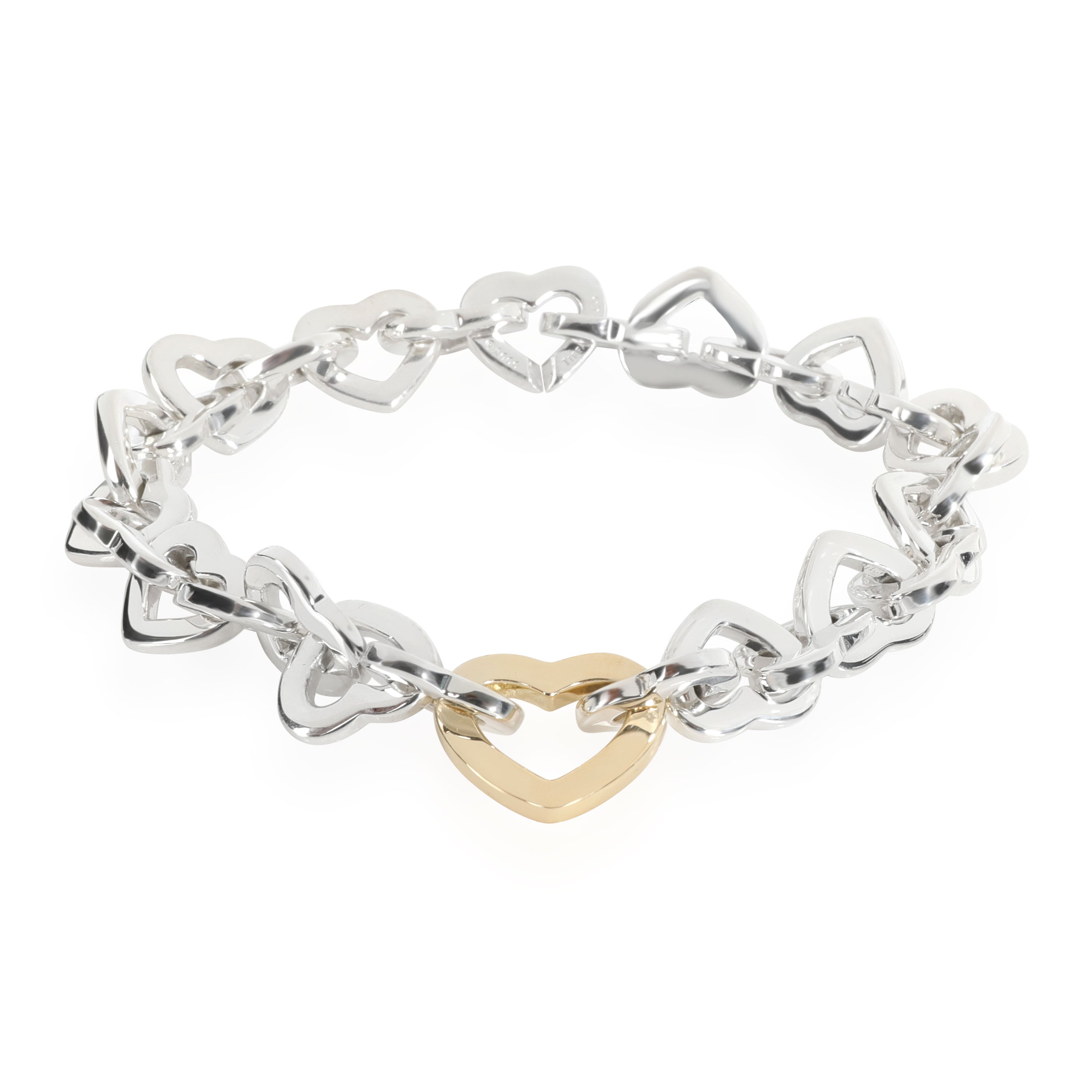 Tiffany & Co. Interlocking Hearts Bracelet in 18K Yellow Gold/Sterling  Silver by WP Diamonds – myGemma