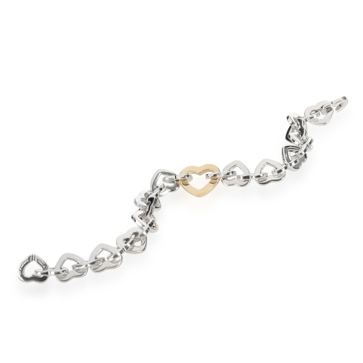 Tiffany & Co. Interlocking Hearts Bracelet in 18K Yellow Gold/Sterling Silver