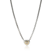 David Yurman Cookie Heart Diamond Necklace in 18K Gold/Sterling Silver 0.05 CTW