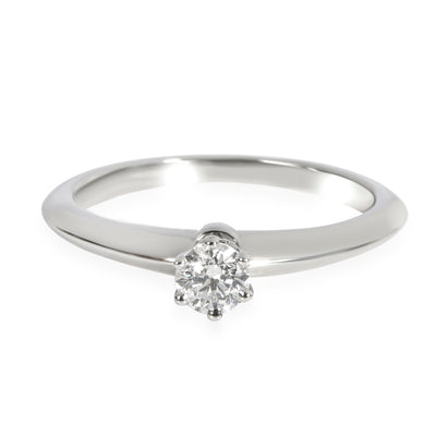 Tiffany & Co. Solitaire Diamond Engagement Ring in Platinum G VVS2 0.21 CTW