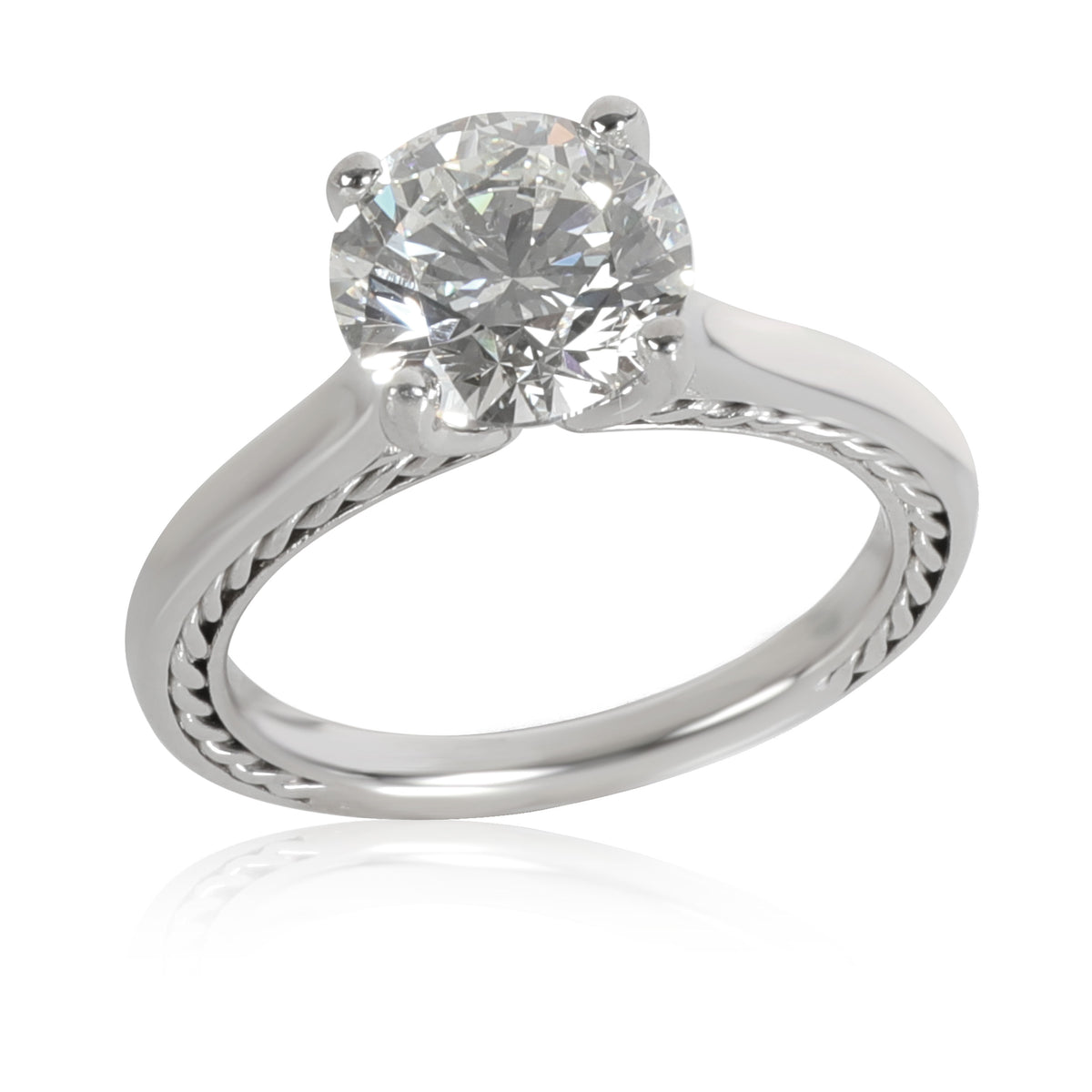 Ritani Diamond Solitaire Engagement Ring in Platinum H VS2 2.15 CTW
