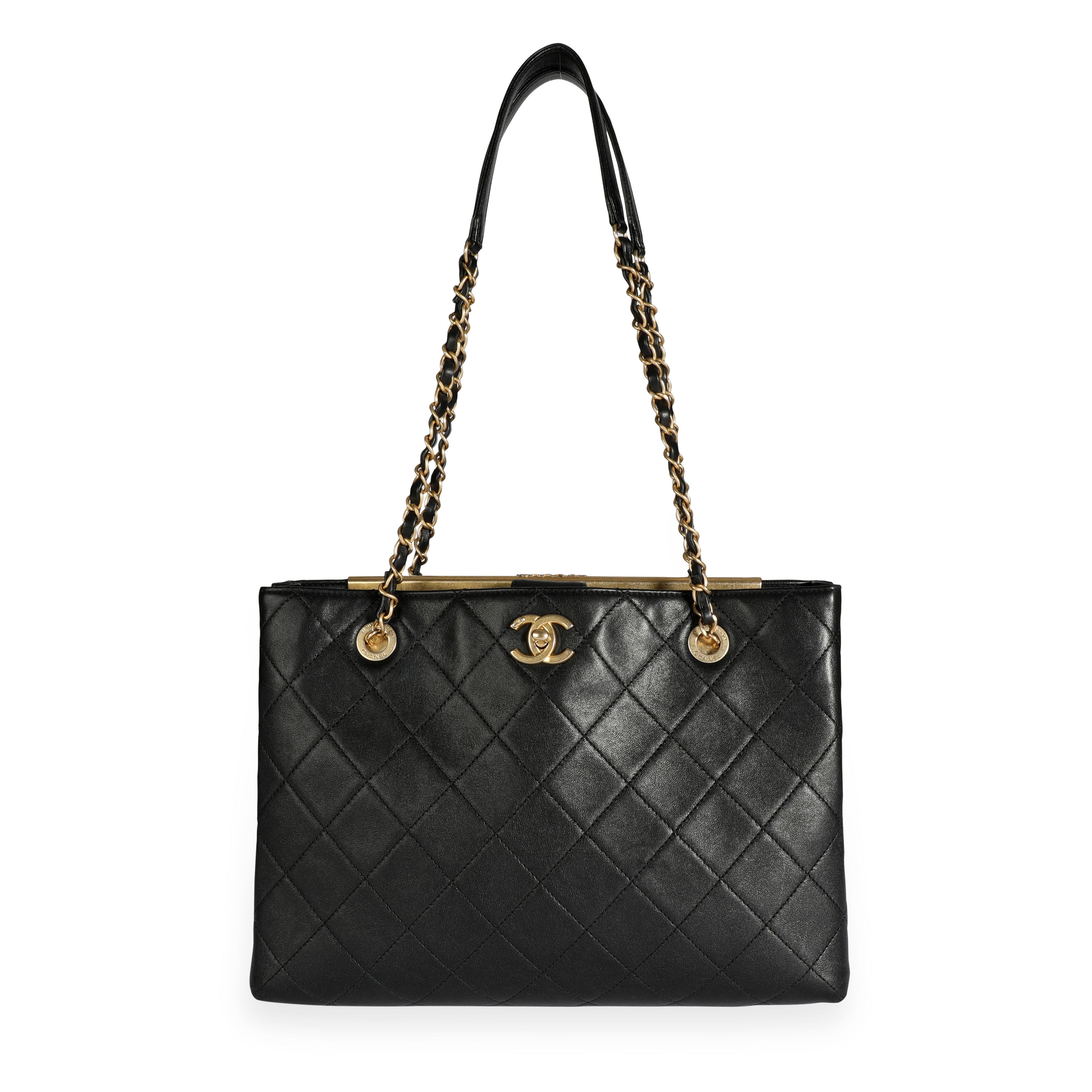 Chanel best sale lambskin tote