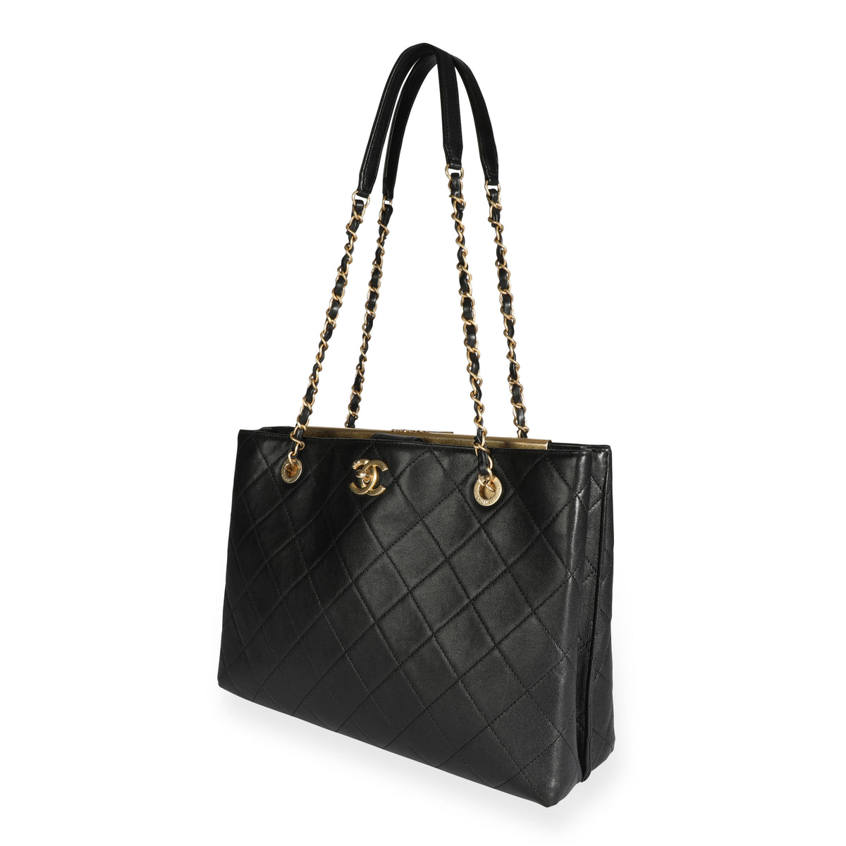 Chanel Large shopping bag Black Leather ref.392108 - Joli Closet