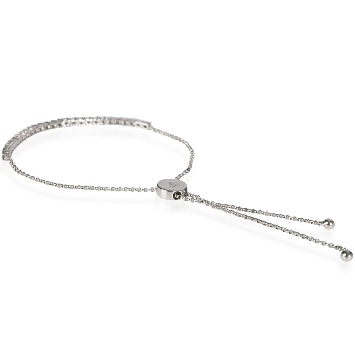 My Story Blue Topaz Pixie Bolo Bracelet in 14K White Gold