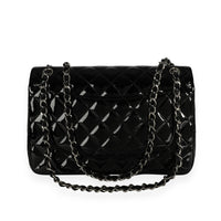 Chanel Black Quilted Patent Leather Jumbo Classic Double Flap Bag