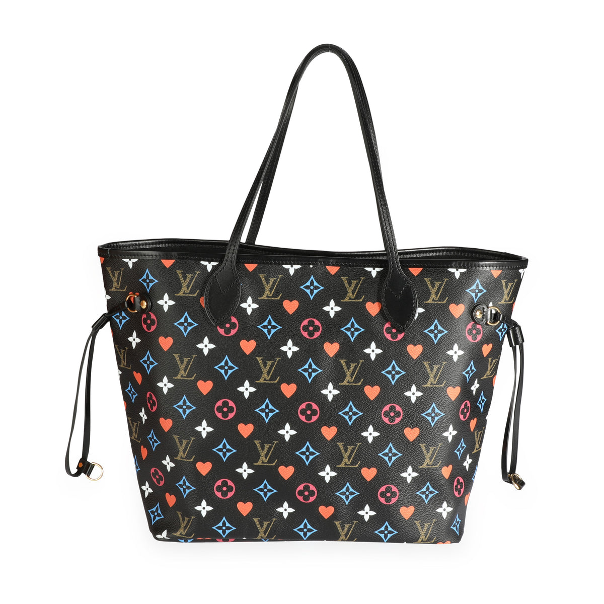 Louis Vuitton Rare Game On Multicolor Black Neverfull MM with