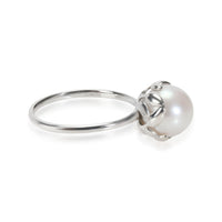 Tiffany & Co. Paloma Picasso Olive Leaf Pearl Ring in Sterling Silver