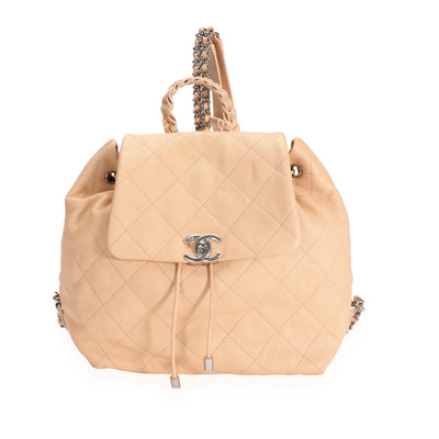 Chanel Peach Quilted Calfskin Braided with Style Backpack