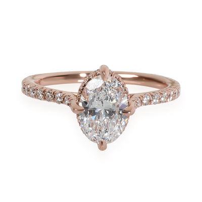 James Allen Oval Diamond Engagement Ring in 14K Rose Gold GIA D VVS1 1.42 CTW