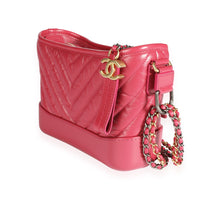 Chanel Pink Chevron Quilted Aged Calfskin Small Gabrielle Hobo
