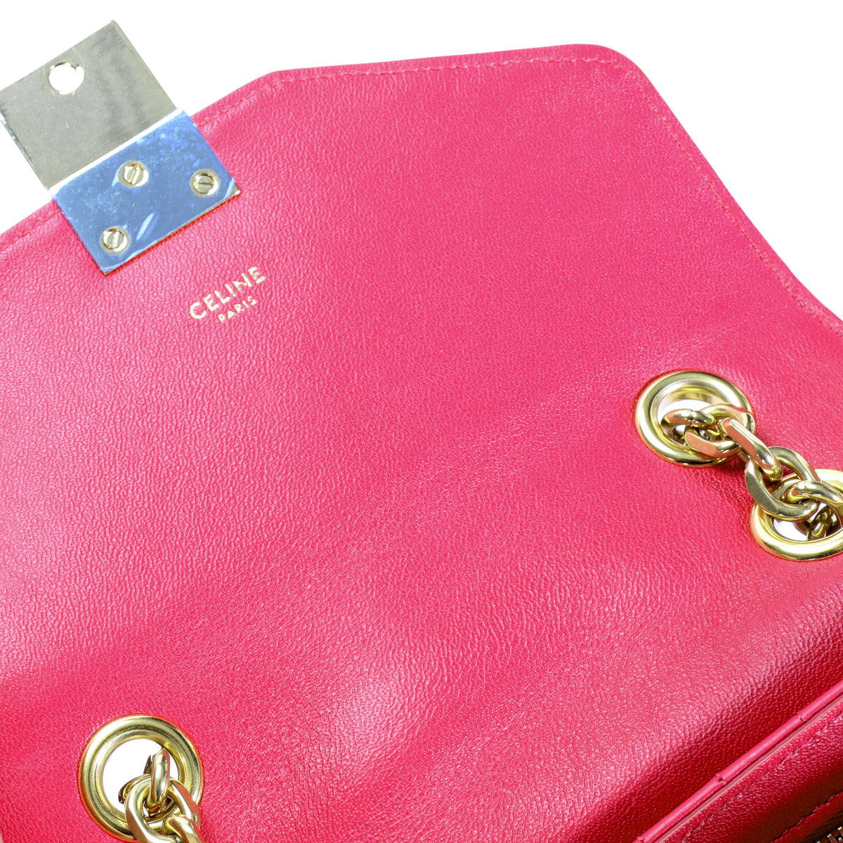 Celine Hot Pink Quilted Calfskin Small C Bag