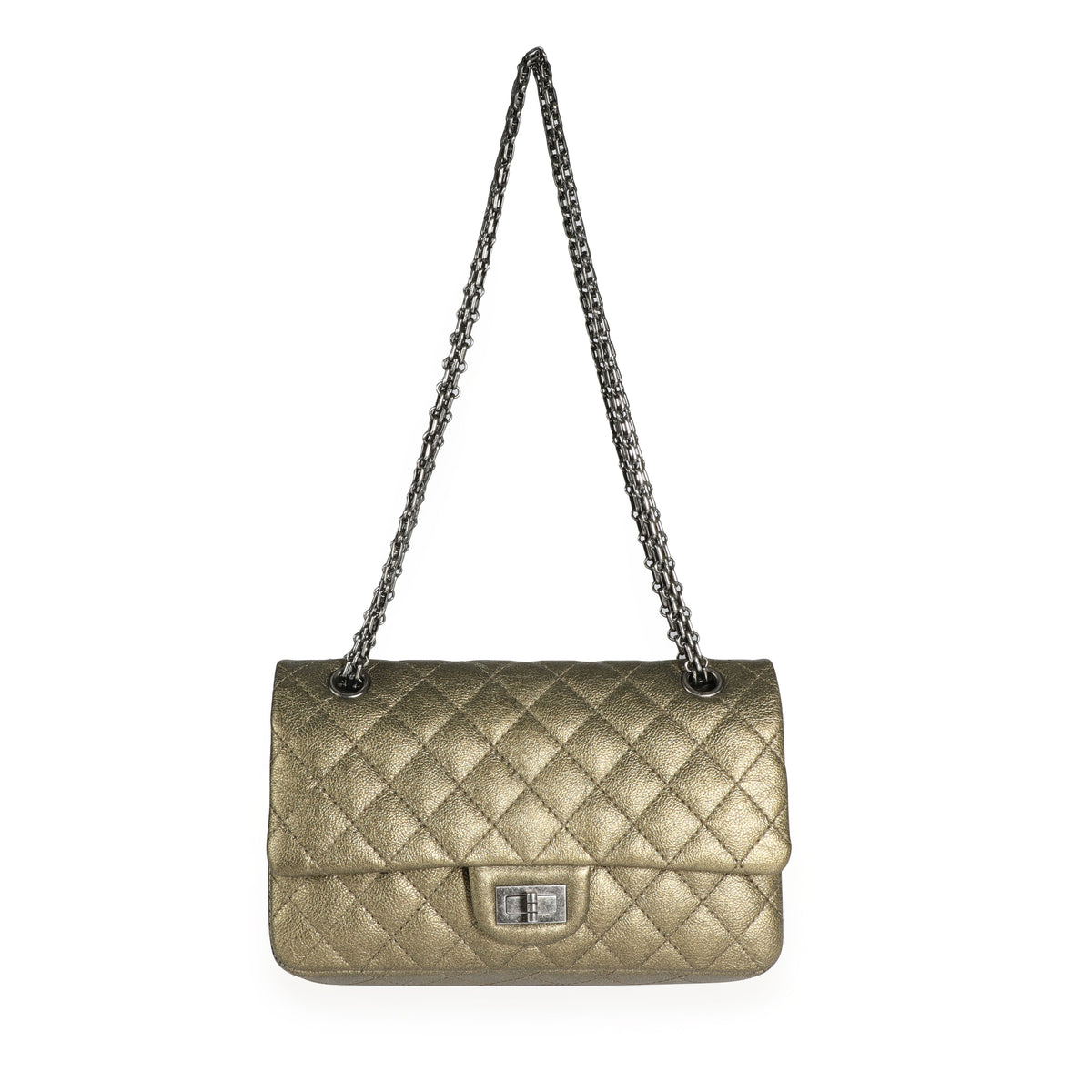 Chanel Gold Quilted Calfskin Reissue 2.55 225 Double Flap Bag, myGemma