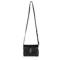 Saint Laurent Black Matelassé Leather Loulou Toy Bag
