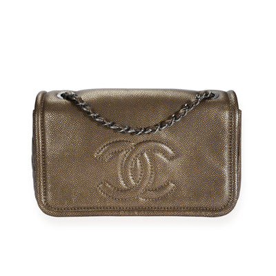 Chanel Bronze Pebbled Effect Leather Timeless Single Flap Bag