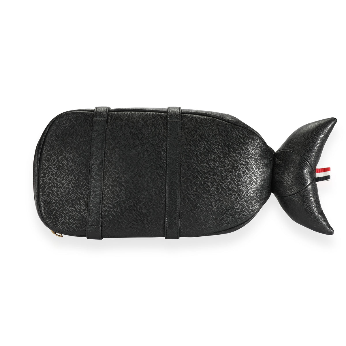 Thom Browne Black Pebbled Leather Whale Bag