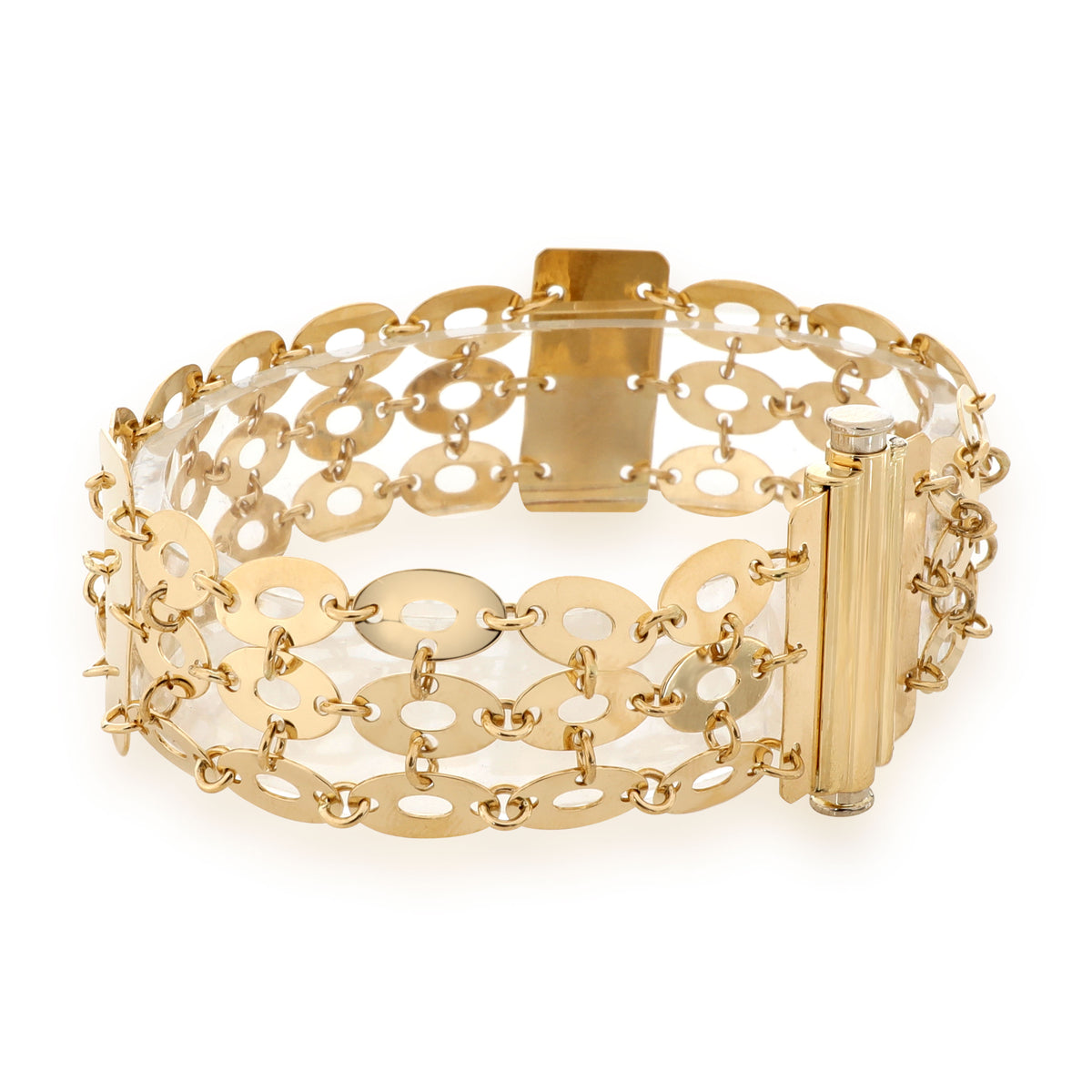 Oval Link Chain-Mail Bracelet in 18K Yellow Gold