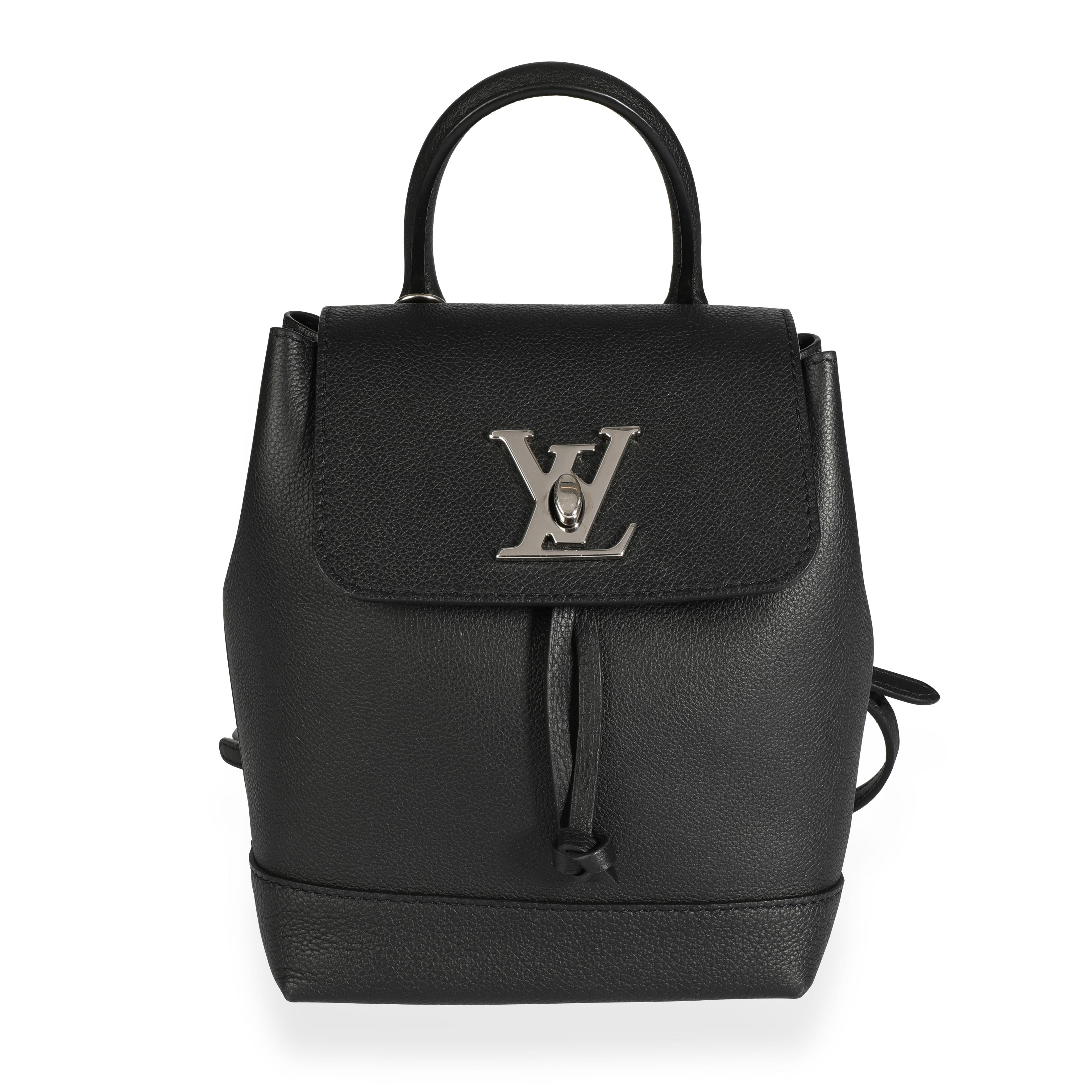 Authentic Louis Vuitton Lockme Mini Backpack Black with Gold