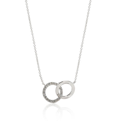 Tiffany & Co. Interlocking Circle Diamond Pendant in 18K White Gold 0.20 CTW