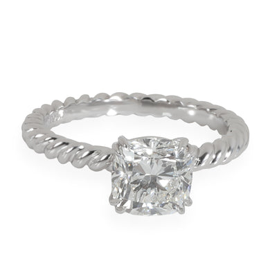 David Yurman Cable Diamond Engagement Ring in  Platinum GIA G VS1 1.75 CT