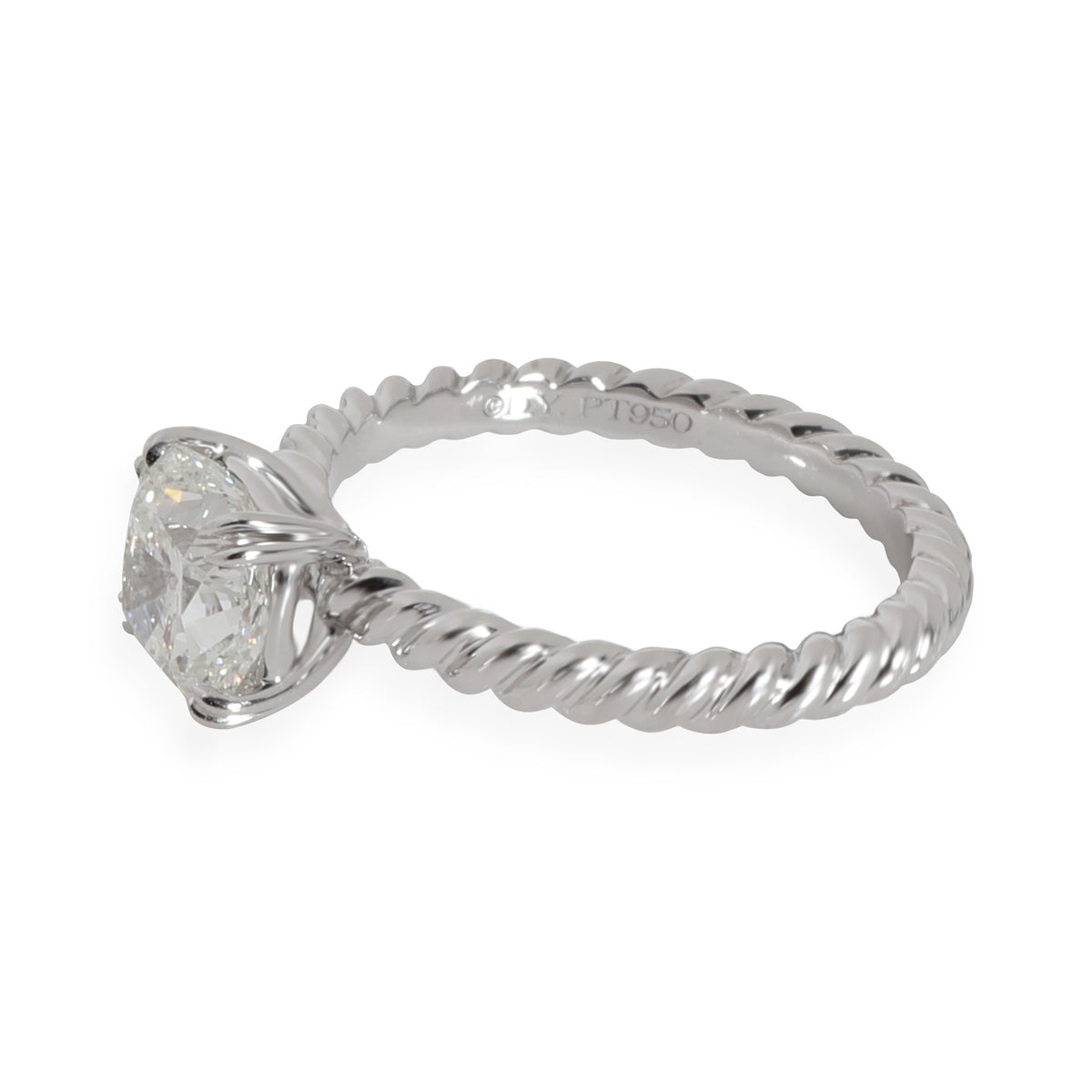 David Yurman Cable Diamond Engagement Ring in  Platinum GIA G VS1 1.75 CT