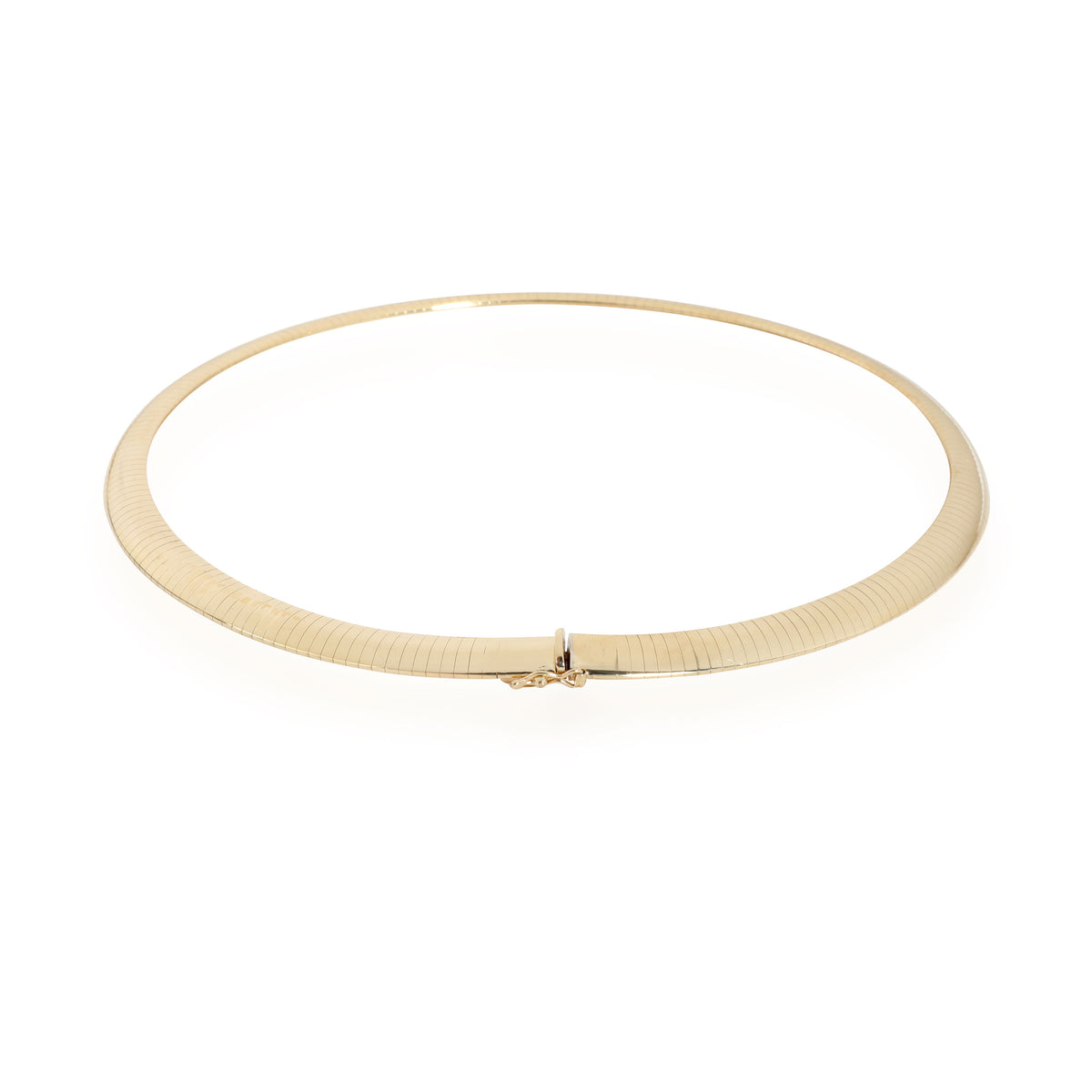 Vintage Omega-Style Choker Necklace in 14K Yellow Gold