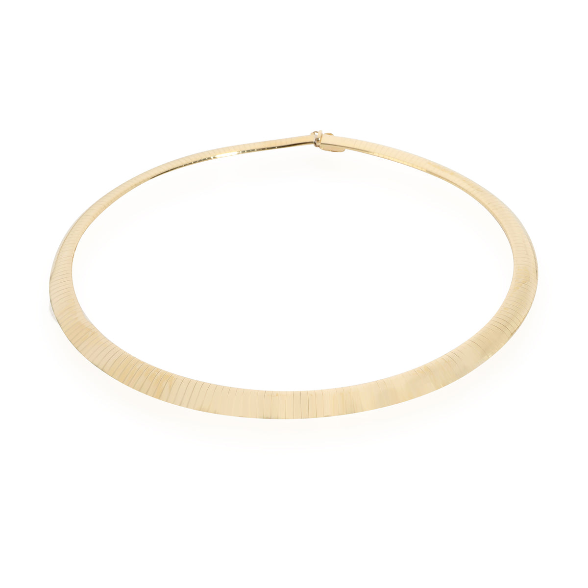 Vintage Omega-Style Choker Necklace in 14K Yellow Gold