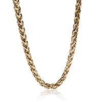 Braided Chain with Green Chalcedony Accents 14K Yellow Gold