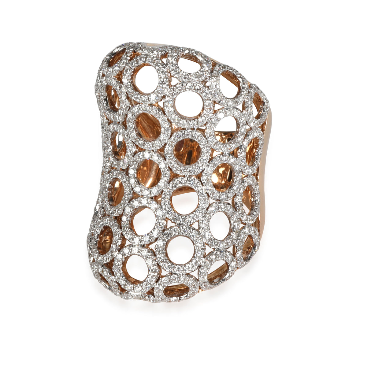 Dynasty Linked Circles Cocktail Ring in 18K Rose Gold 2.10 CTW