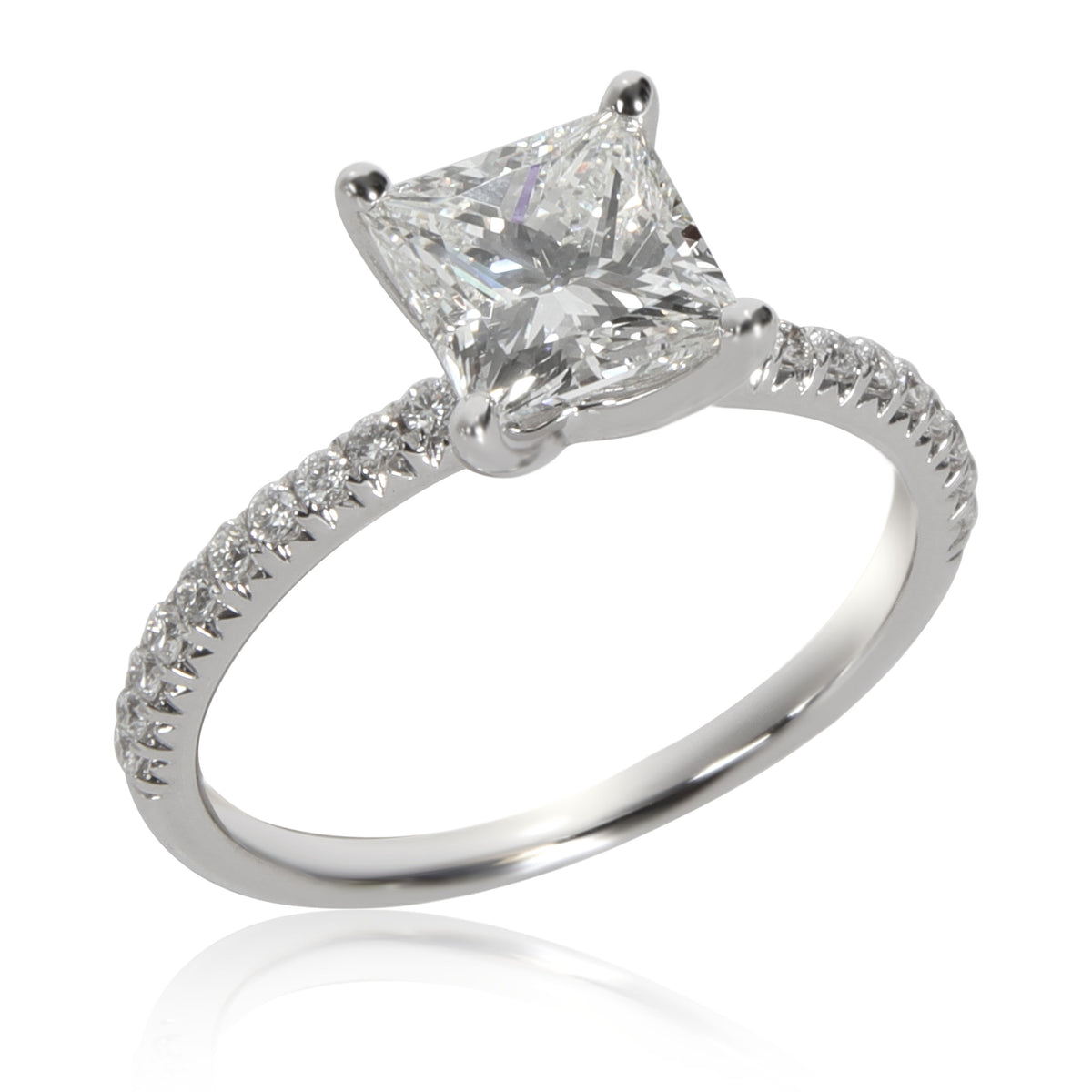 James Allen Petite Pave Diamond Engagement Ring in 14K White Gold H VS2 1.34 CTW
