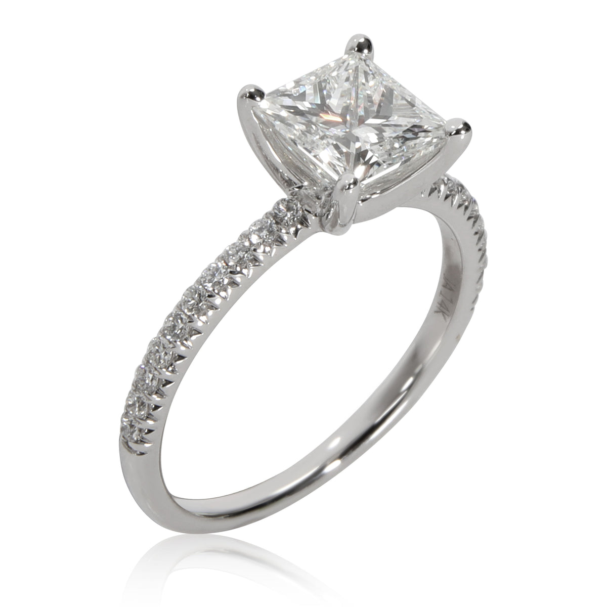 James Allen Petite Pave Diamond Engagement Ring in 14K White Gold H VS2 1.34 CTW