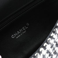 Chanel Black & White Jersey and Houndstooth Boucle Single Flap Bag