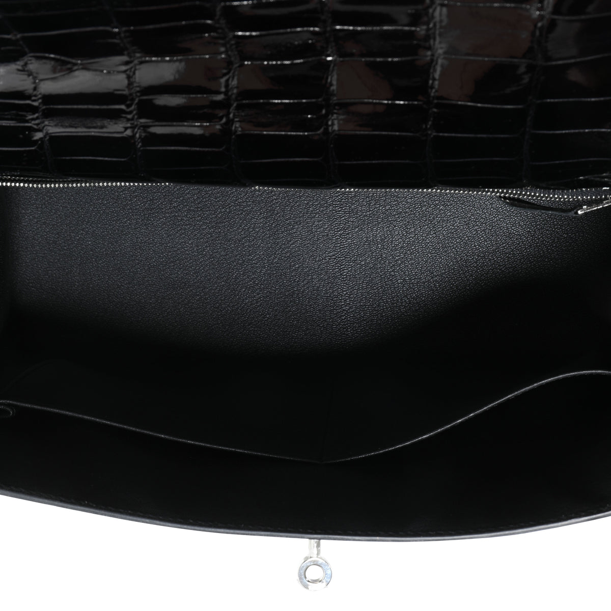 Hermès Shiny Porosus Crocodile Kelly Sellier 25 - Black Handle Bags,  Handbags - HER393823