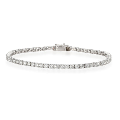 Four Prong Diamond Tennis Bracelet in 14K White Gold 4.22 CTW