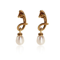 Angela Cummings Pacifica Pearl Diamond Drop Earring in 18K Yellow Gold 0.18 CTW